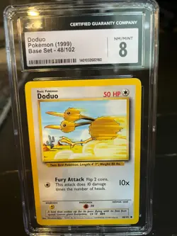 CGC 8 NM/Mint Doduo Base Set 1999 48/102 Pokemon Card Graded - Image 1