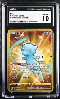 Mew 025/025 Gold CGC 10 2021 Pokemon Celebrations - Image 1