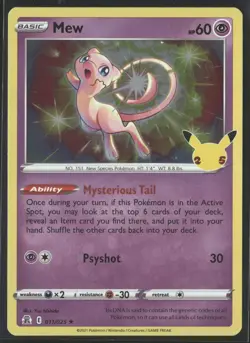 2021 Pokemon Celebrations Mew 011/025 Rare Holo NM English - Image 1