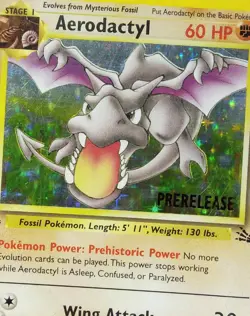 Aerodactyl (Prerelease) 01/62 Holo Promo WoTC Promo Pokemon 1st Edition Holo - Image 3