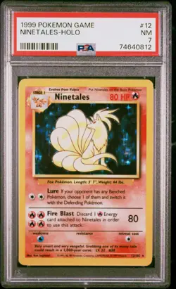 1999 Pokemon Base Set Ninetales Holo #12/102 PSA 7 NM! - Image 1