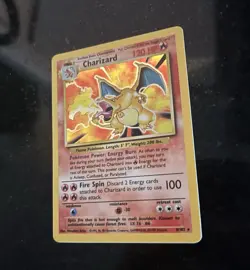 Pokemon TCG Charizard 120 HP Base Set Holo Rare 4/102 1999 English Stage 2 - Image 1