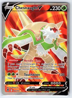 Chesnaught V 171/195 Ultra Rare Silver Tempest Pokemon Holo Near Mint - Image 1