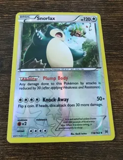 Snorlax 118/162 Reverse Holo XY BREAKthrough Pokemon - Image 1