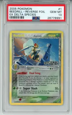 2005 POKEMON EX DELTA SPECIES BEEDRILL #1 REVERSE PSA 10 GEM MINT #28778991 - Image 1