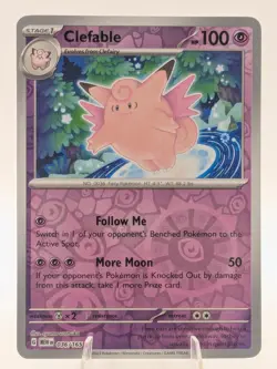 Clefable 036/165 Uncommon 151 Pokemon Reverse Holo Near Mint - Image 1