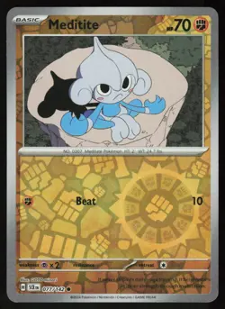 Meditite 77/142 Common Stellar Crown Pokemon Reverse Holo Near Mint - Image 1