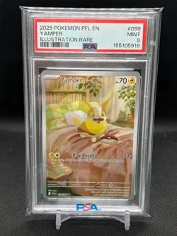 2025 Pokemon Phantasmal Flames Yamper Illustration Rare PSA 9 #099 - Image 1