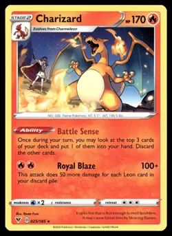Charizard 025/185 Rare Vivid Voltage Pokemon NM - Image 1