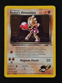 Rocket's Hitmonchan 11/132 Holo Rare Pokemon 2000 WOTC Gym Heros - Image 1