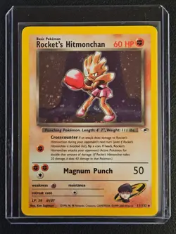 Rocket's Hitmonchan 11/132 Holo Rare Pokemon 2000 WOTC Gym Heros - Image 3