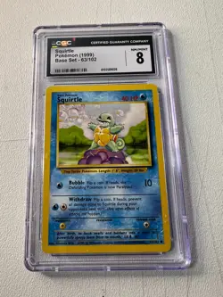 1999 POKEMON BASE SET REGULAR SQUIRTLE 63 / 102 PSA 8 NM-MT - Image 1