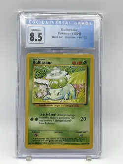 1999 Pokemon Bulbasaur Base Set Unlimited 44/102 CGC 8.5 NM/Mint+ - Image 1