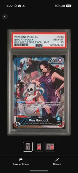 PSA 10 One Piece PSA Magazine Monkey D Luffy, Boa Hancock, & Shanks - Image 4