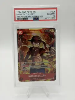2024 One Piece EN Monkey D. Luffy ST10-006 SR Treasure Boosters Set PSA 10 - Image 1