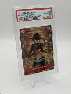 2024 One Piece EN Monkey D. Luffy ST10-006 SR Treasure Boosters Set PSA 10 - Image 2