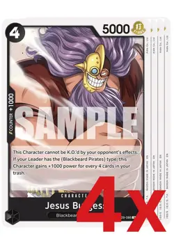 4x Jesus Burgess (Reprint) R OP09-086 NM - One Piece TCG - Image 1
