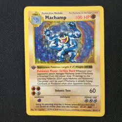 1ST EDITION Shadowless Machamp 8/102 Base Set Holo Rare Nintendo Pokemon Card - Image 1