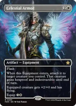 ~ Celestial Armor (Borderless) ~ NM ~ Foundations ~ MTG ~ - Image 1