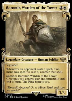 MTG Boromir, Warden of the Tower - Foil - Showcase Scrolls, The Lord of the Ring - Image 1