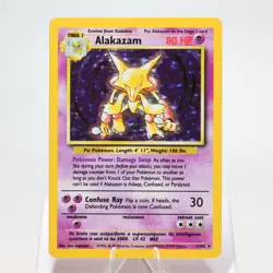 Pokemon TCG - Alakazam 1/102 Base Set Holo Rare WOTC - EXC - Image 2