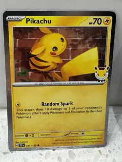 Pokemon Pikachu 051/162 Temporal Forces Pokemon Day 30th Anniversary Cosmo Holo - Image 1
