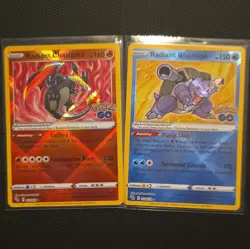 Pokemon TCG Pokemon GO Radiant Charizard 011/078 Blastoise 018/078 Holo Lot - Image 1