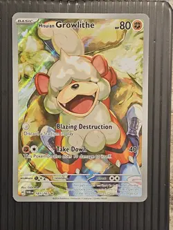 Pokemon Hisuian Growlithe 181/167 Twilight Masquerade Holo Illus Rare - Image 1