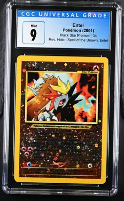 Pokemon Entei Movie 3 Black Star Promo Reverse Holo #34 CGC 9 Mint Double 🍥🍥 - Image 1