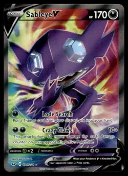 2020 SWSH01: Sword & Shield Base Set Sableye V (Full Art) Ultra Rare #194/202 - Image 1