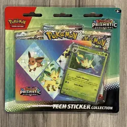 Pokemon TCG Prismatic Evolutions Leafeon Tech Sticker Collection New & Sealed - Image 1