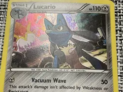 Pokemon 2016 TCG Lucario Fates Collide 63/124 Cosmos Holo Rare Holographic - Image 2