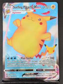 Surfing Pikachu VMAX 009/025 Holo VMAX Rare Celebrations Pokemon Near Mint - Image 2