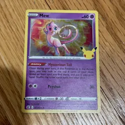 Pokemon TCG Mew 011/025 Holo Celebrations 25th Anniversary NM! - Image 2