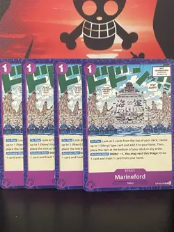 Marineford OP16-078 Stage 4x Playset English One piece TCG CCG Mint - Image 1