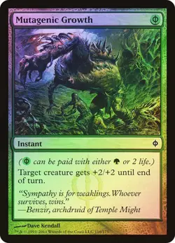 MTG New Phyrexia Mutagenic Growth x1 Foil Green Uncommon Instant NM/M - Image 1