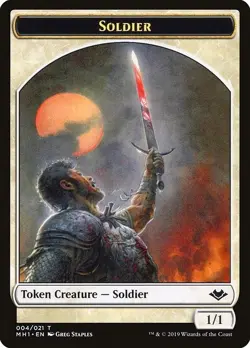 FOIL Soldier Token 10x - White - Staples Art - MH1 Modern Horizons MTG Magic NM - Image 1