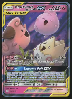 Togepi & Cleffa & Igglybuff GX 143/236 Tag Team Cosmic Eclipse English NM - Image 1