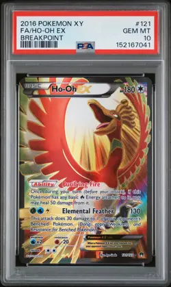 PSA 10 Ho-Oh EX Full Art 121/122 Pokemon Breakpoint 2016 Low Pop Rare - Image 1