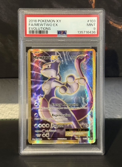 2016 Pokemon XY Evolutions Mewtwo EX Full Art #103 PSA 9 Mint Ultra Rare - Image 1