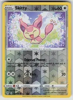 Skitty 141/189 Common Darkness Ablaze Pokemon Reverse Holo Lightly Played - Image 1
