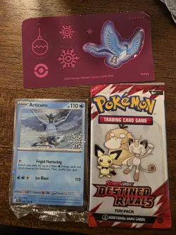 Pokemon Articuno 032 Stamped / Sealed + Destined Rivals Fun Pack & Stickers - Image 1