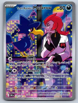 Team Rocket's Murkrow 200 Illustration Rare Destined Rivals Near Mint - Image 1