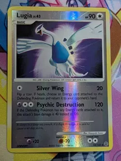 Pokemon Lugia 14/132 Secret Wonders Reverse Holo Rare English 2007 LP - Image 1