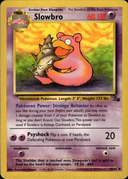 Pokemon Fossil #43/62 Slowbro Uncommon Moderately played - Image 1