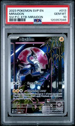 2023 POKEMON SVP EN-SV BLACK STAR PROMO #013 MIRAIDON PSA 10 - Image 1