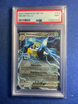 2023 POKEMON OBF EN-OBSIDIAN FLAMES #153 MELMETAL EX PSA 9 - Image 1