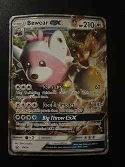 Pokemon TCG Jumbo Bewear GX Black Star Promo Card SM34 - Image 1