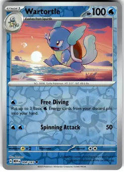 Wartortle Reverse Holo 008/165 MEW SV: Scarlet & Violet 151 Pokemon Card LP - Image 1