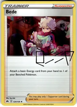 Bede Holo 124/159 CRZ SWSH: Crown Zenith Pokemon Card LP - Image 1